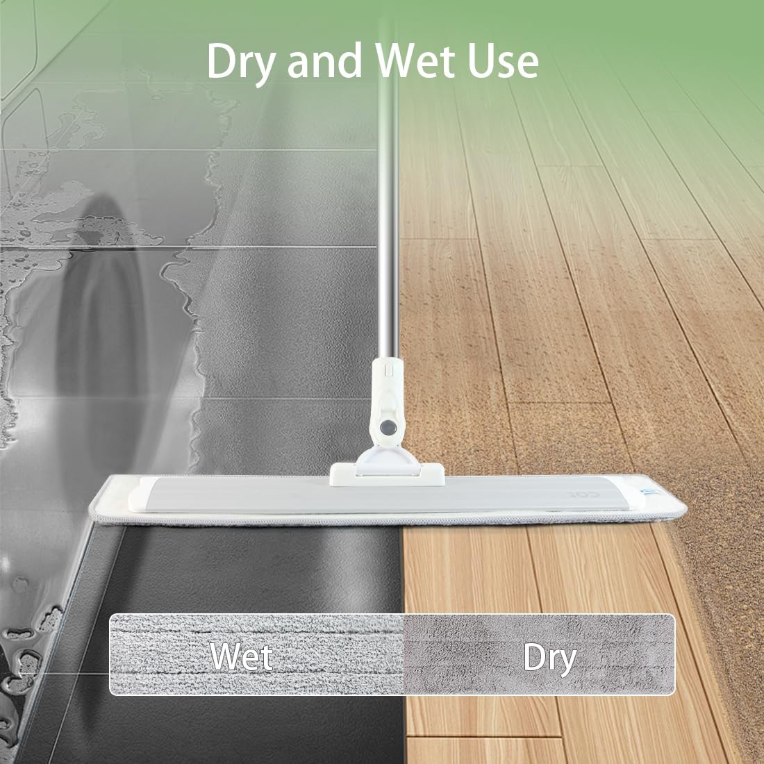 Commercial Flat Microfiber Floor Mop Cleaning System 18″ Inch Wet Dry and Dus…