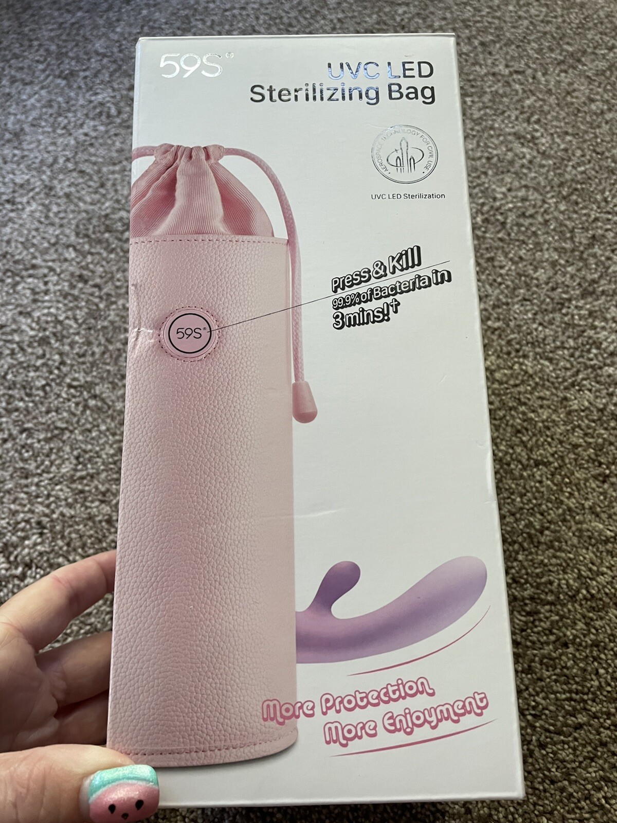 UVC LED STERILIZING BAG 3Min. Kills Bacteria LASH TECH ADULT Toys Cell Phone 59S
