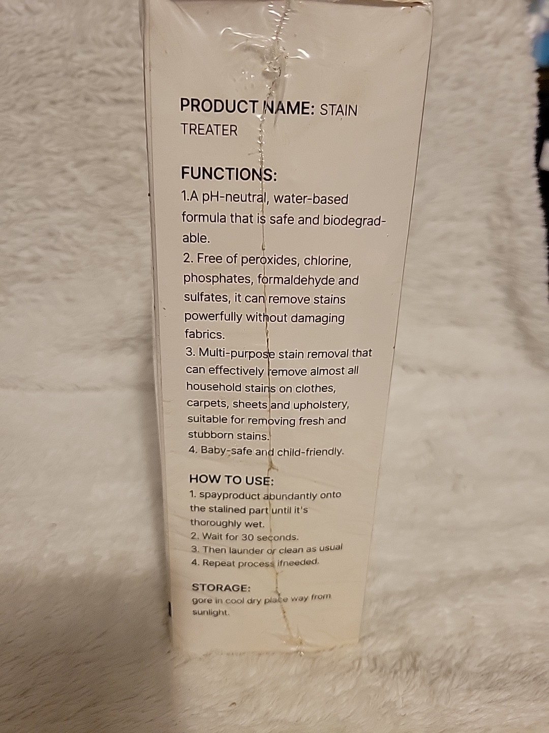Stain Treater Spray 16oz. Multi-Use Biodegradable, Sealed New. Free Ship!