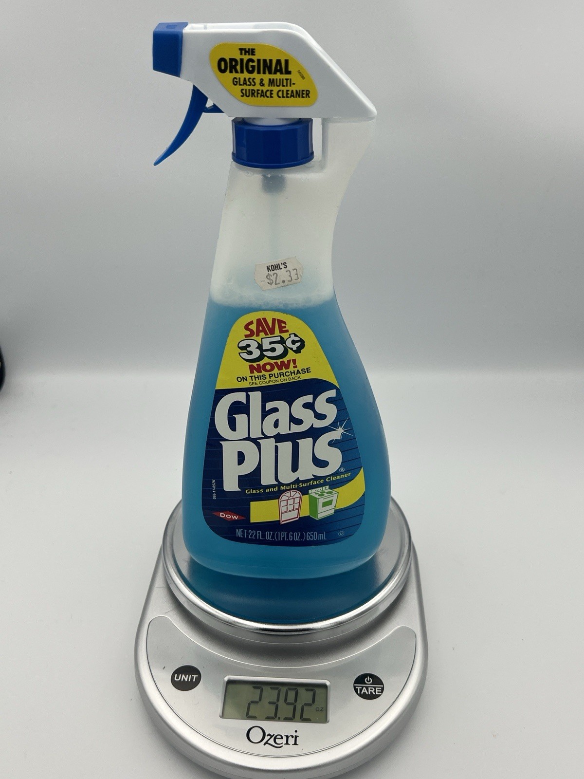 Vtg 1991 Glass Plus Glass And Multi Surface Cleaner 22 fl oz Movie TV Prop