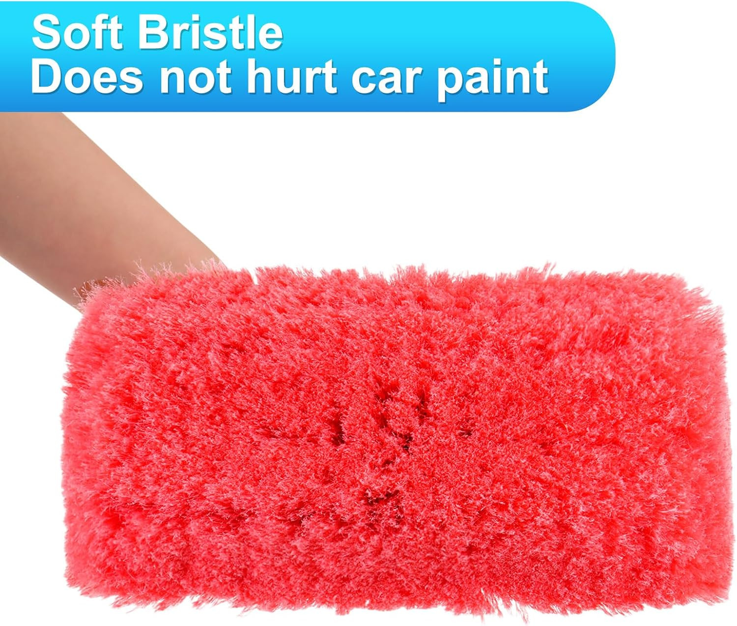 Car Wash Brush Head with Soft Detailing Bristle Flow Thru Car Cleaning Brush Ext