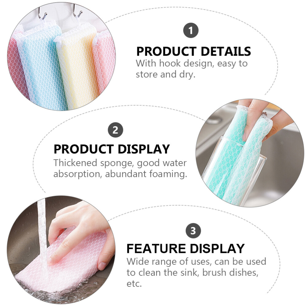 10pcs Scouring Pad Sponge Scrubber Cleaning Dishcloth Kitchen Dish Washing Cloth