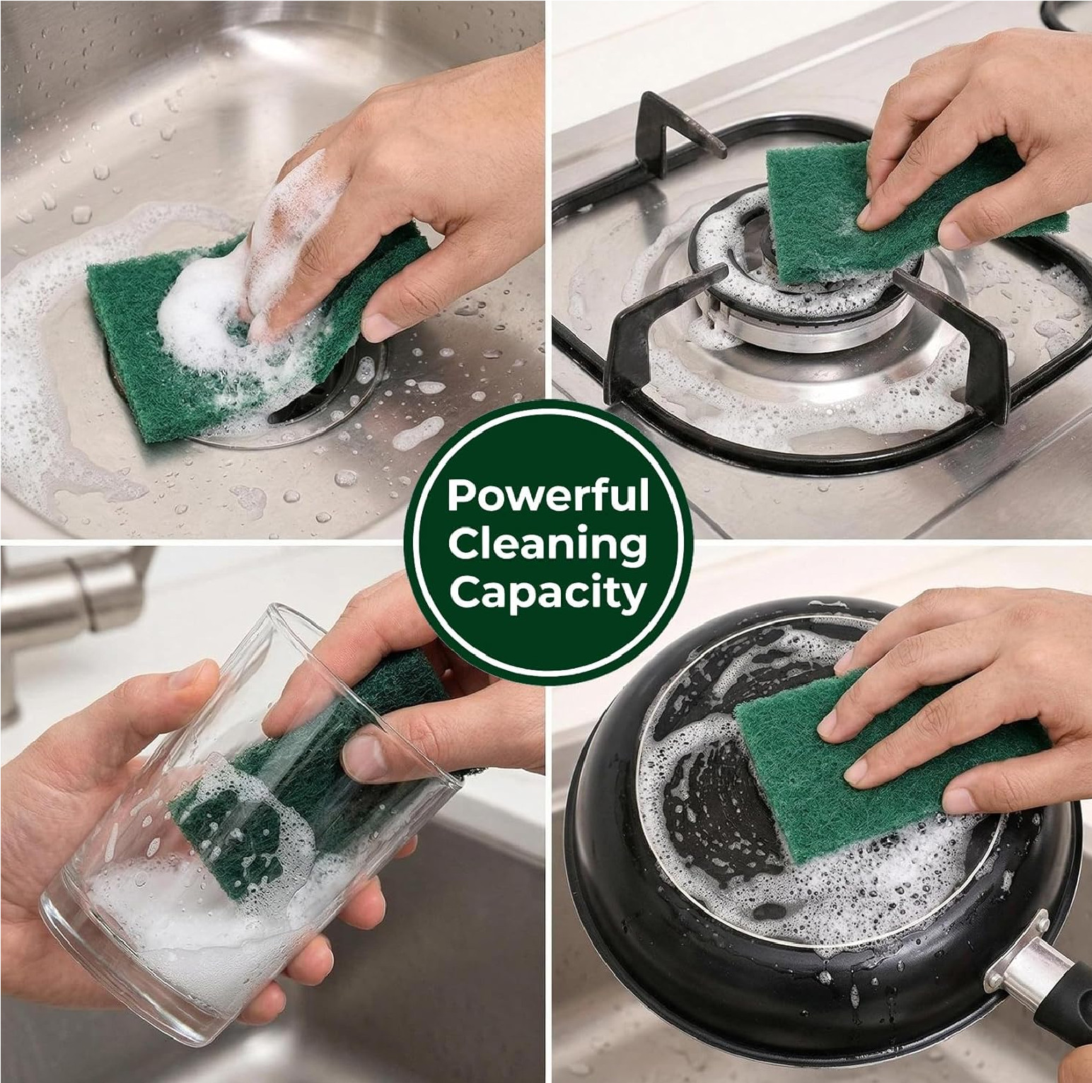 MAQIHAN Heavy Duty Scouring Pad – 10PCS Scouring Pads for Heavy Duty Cleaning