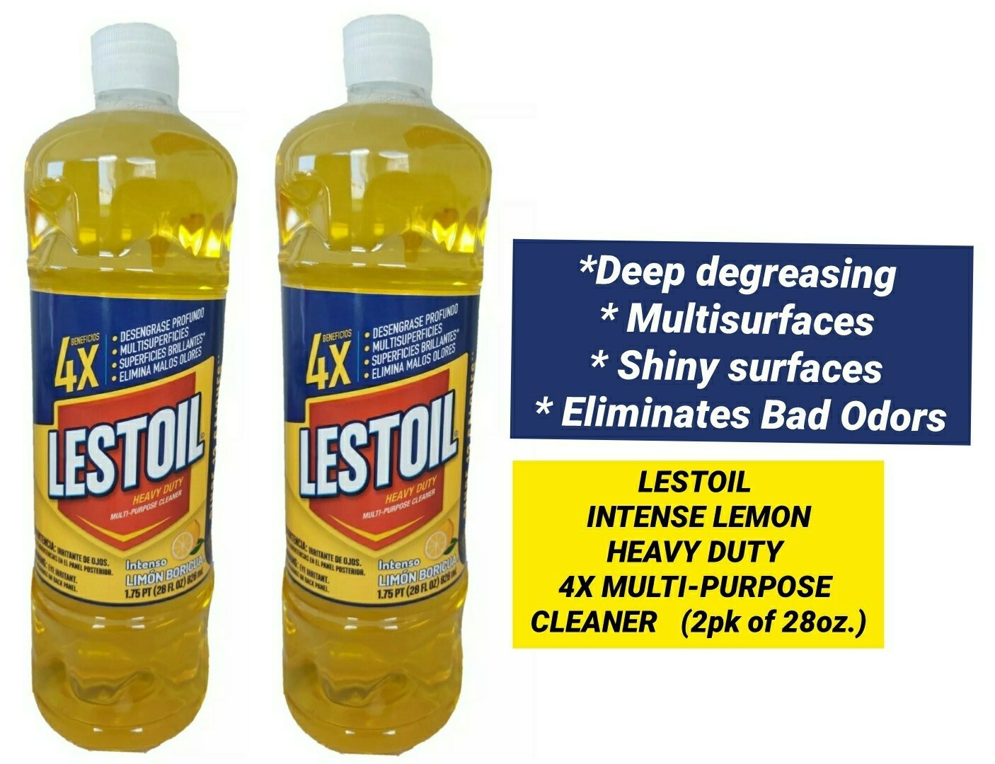 LESTOIL INTENSE LEMON HEAVY DUTY MULTI-PURPOSE DEGREASER CLEANER (2PKS-28oz.)