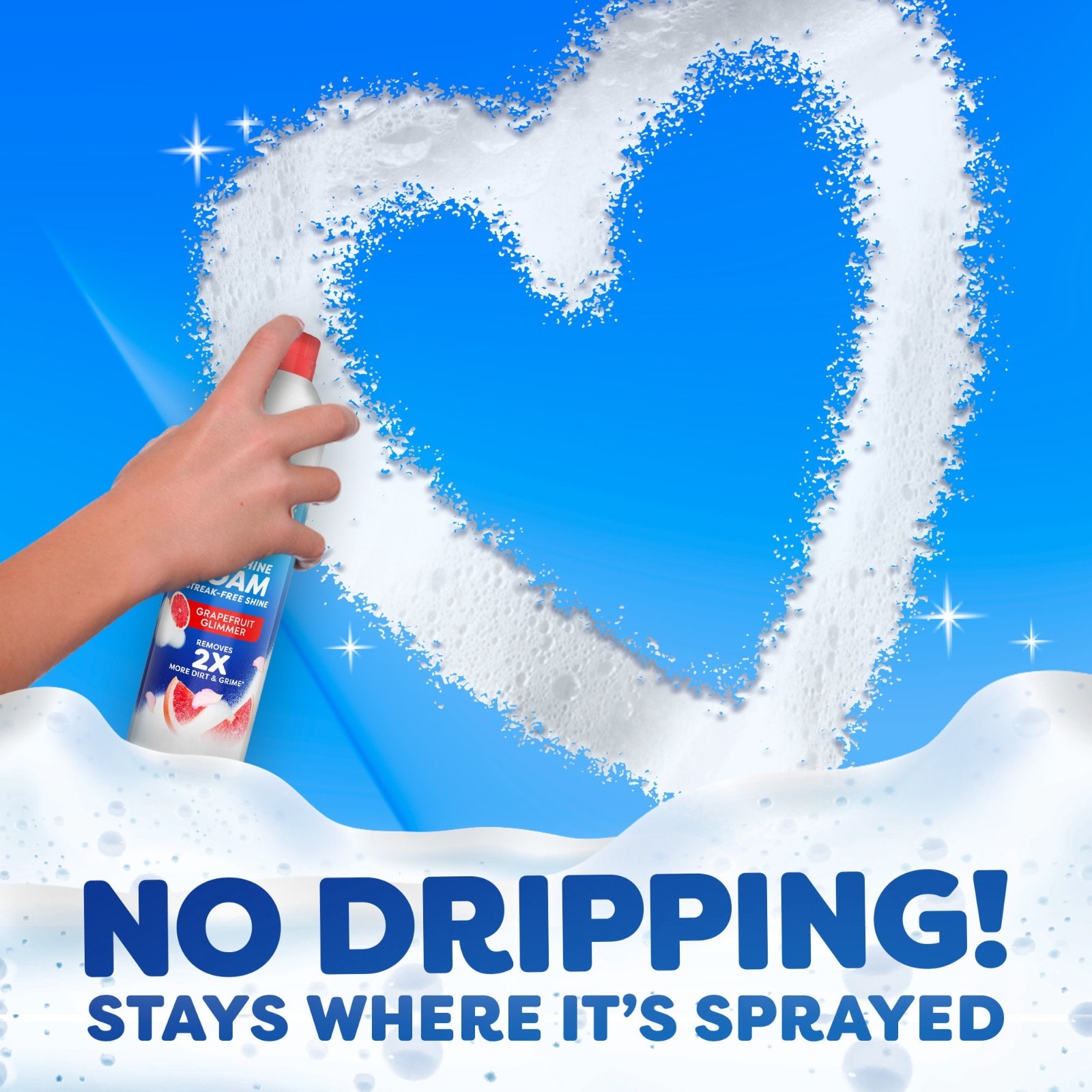 Windex Fast Shine Foam Glass, Window, and Mirror All Purpose Cleaner, No-Drip Ae