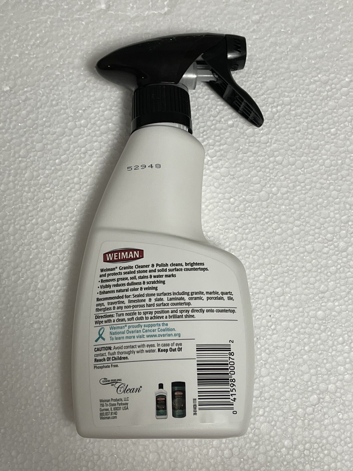 Granite Marble Stone Cleaner & Polish clean shine 12 oz Trigger Spray WEIMAN 078