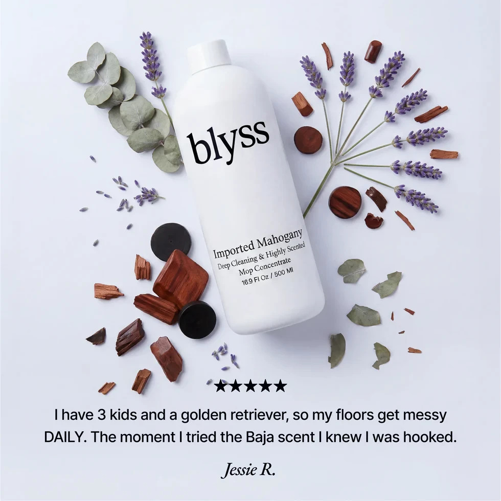 Blyss Mop Soap Concentrate Imported Mahogany 16.9 Fl Oz