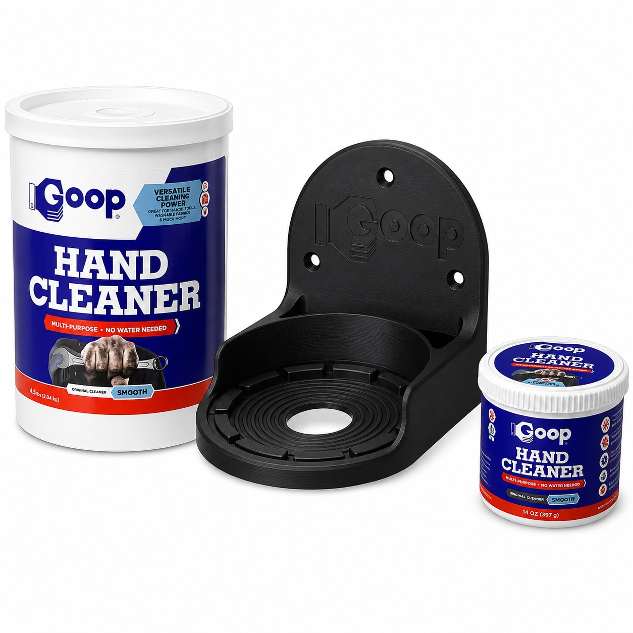 Heavy Duty Wall Mount Holder Bracket for GOOP Hand Cleaner, 4.5lb or 14oz