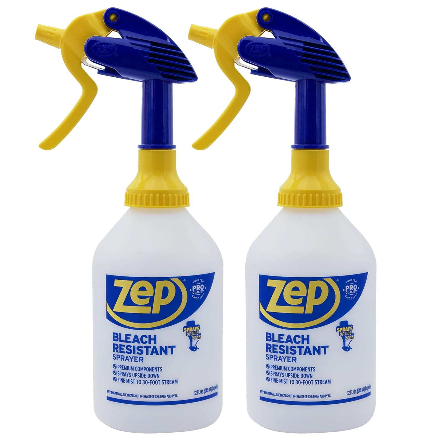 Zep Bleach Resistant Professional Sprayer Bottle – 32 Oz (Pack of 2) – ZUPRO2-30