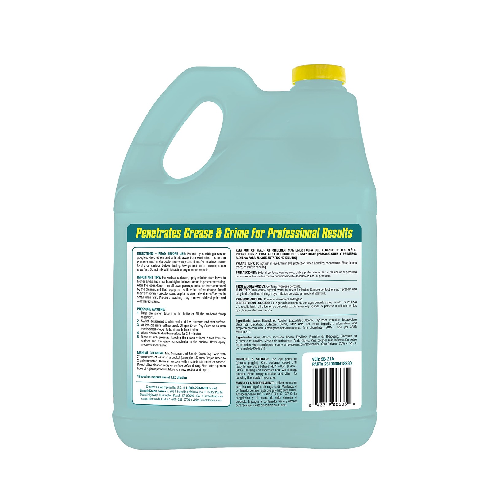 Simple Green Oxy Solve Total Outdoor Pressure Washer Cleaner – 1 Gal