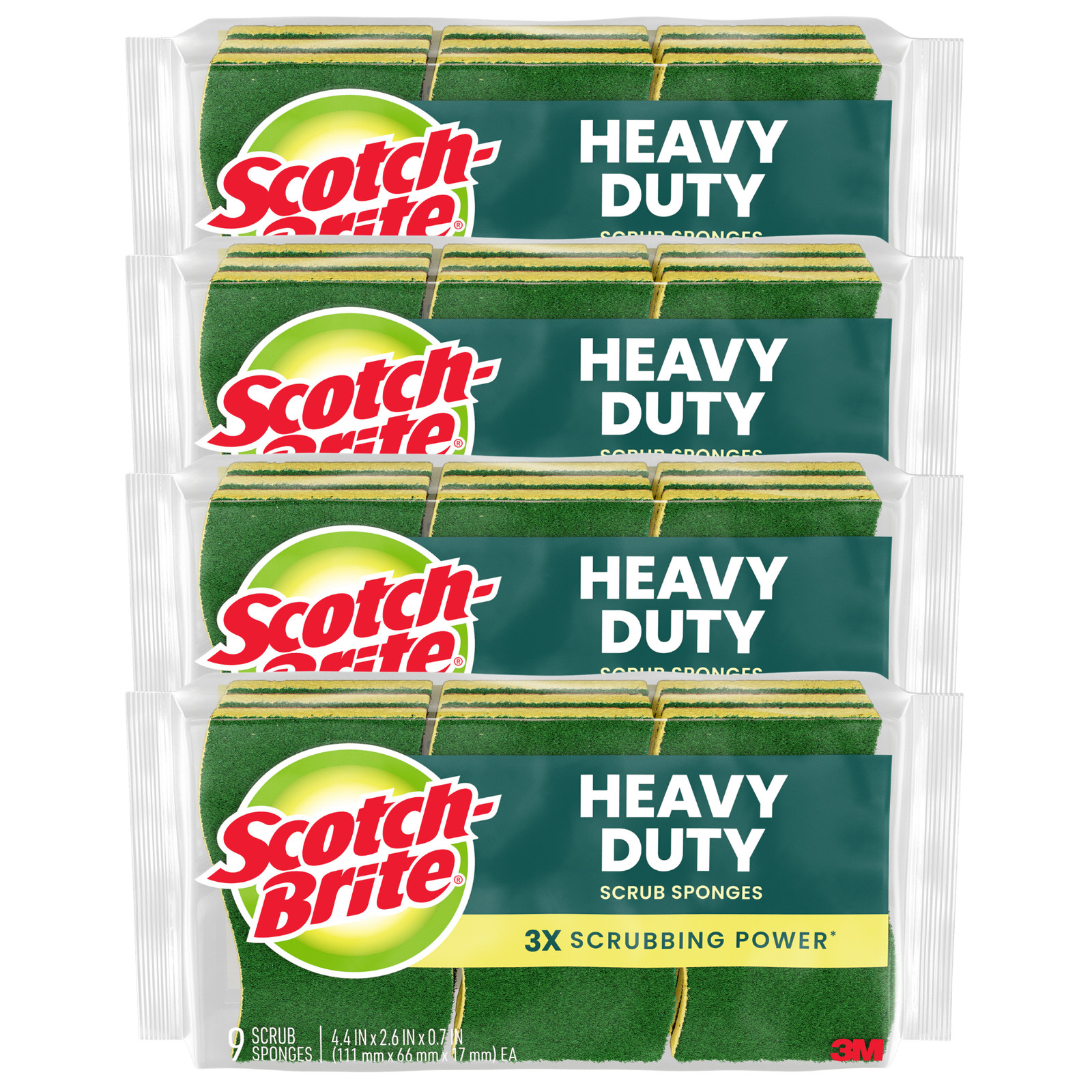 Scotch-Brite Heavy Duty Scrub Sponges: (Yellow and Green) [36-pack]
