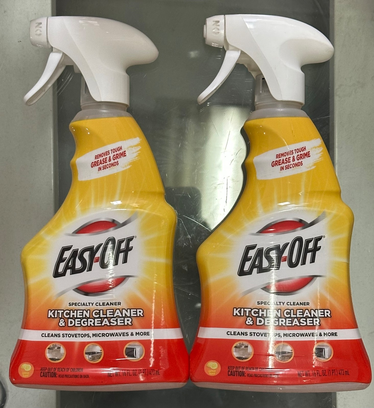 2-Pk~ Easy-Off KITCHEN CLEANER & DEGREASER Stove Cooktop Oven Cabinet Sink 473ml