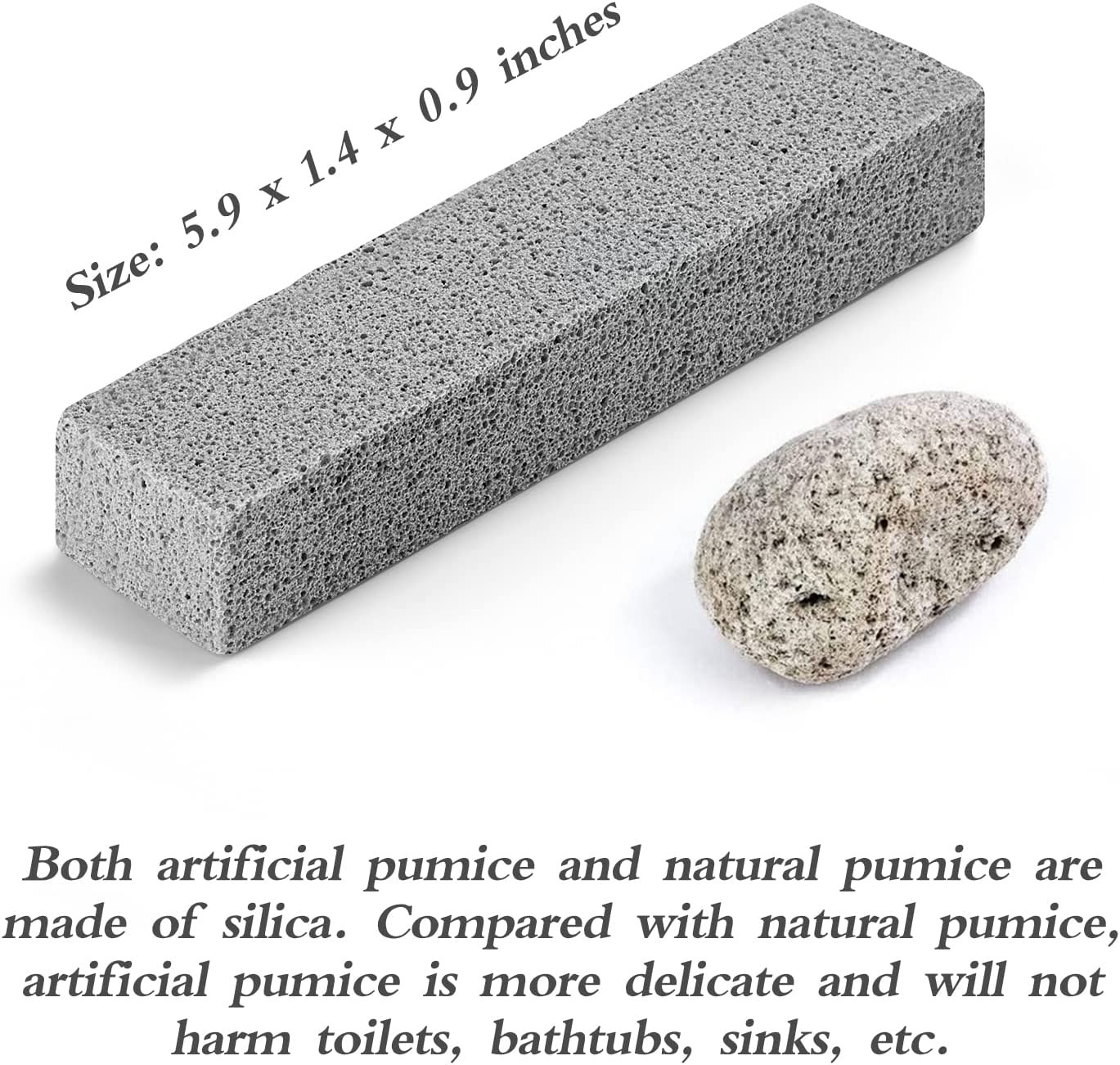 6Pack Pumice Stone for Toilet Cleaning Bowl Stick,Powerfully Cleans Hard Water R