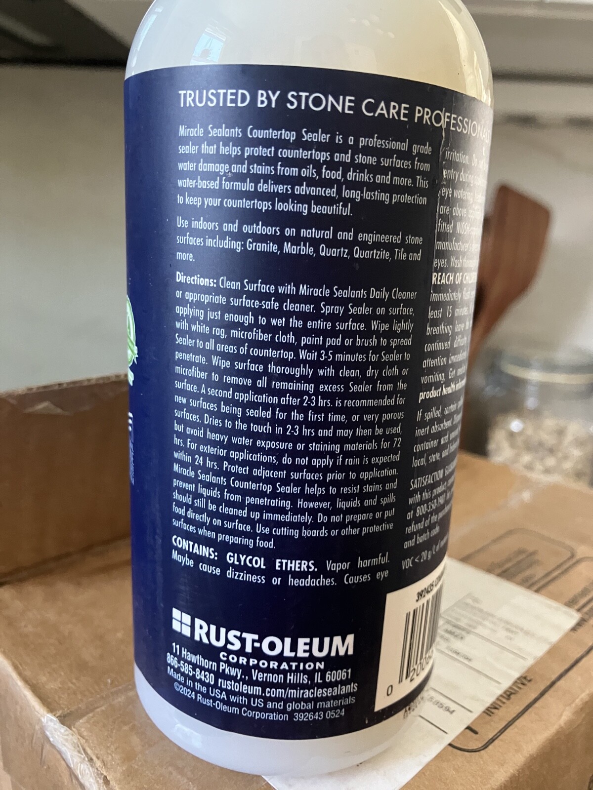 Granite Sealer Spray, for Granite, Quartz, Marble, 6 Bottles, A full CASE