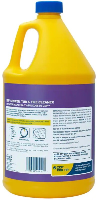 Zep Shower Tub and Tile Cleaner, Acidic Formula Better Than Bleach – 1 Gallon