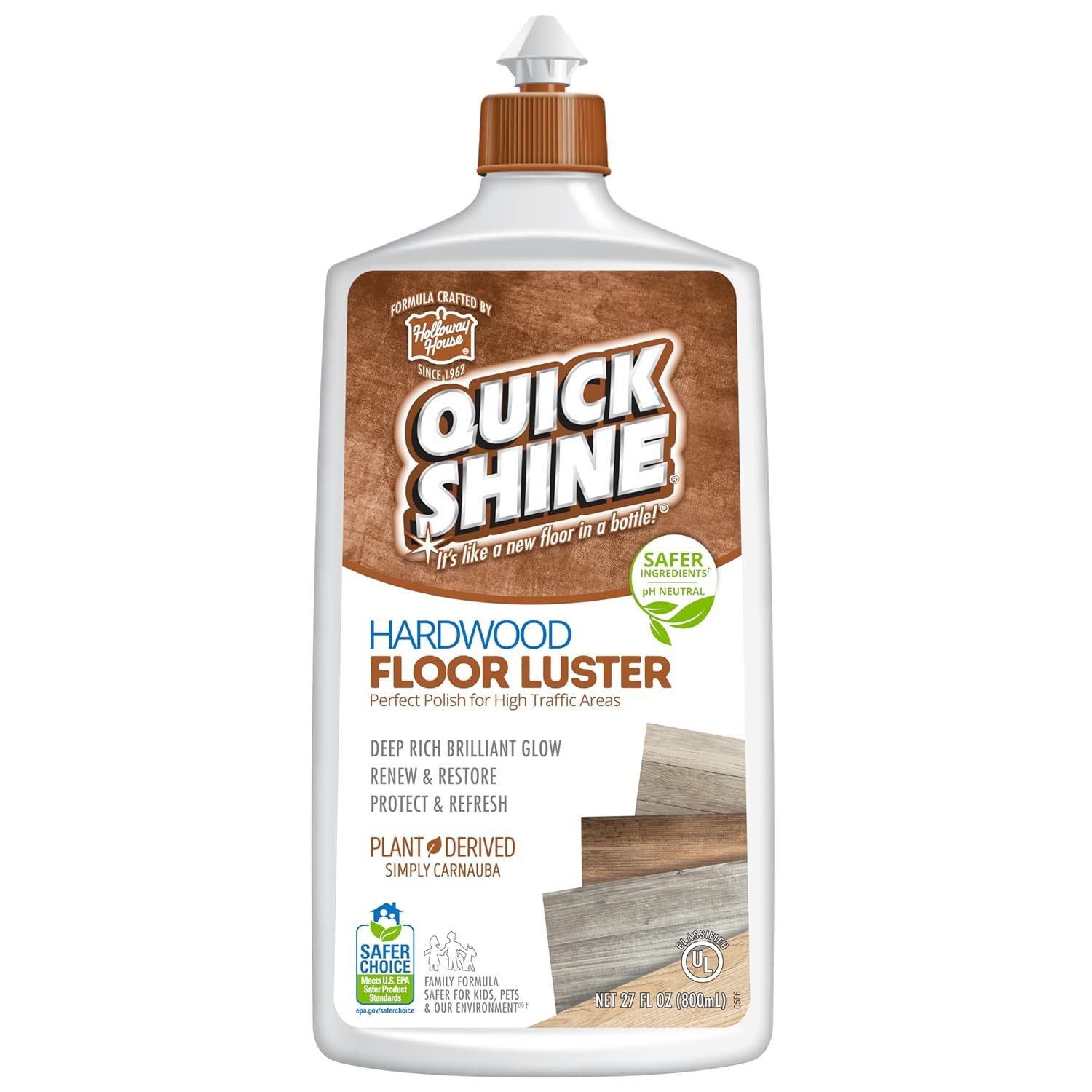 Hardwood Floor Luster 27oz – Plant-Based, Fragrance-Free & Safeguard for Kids