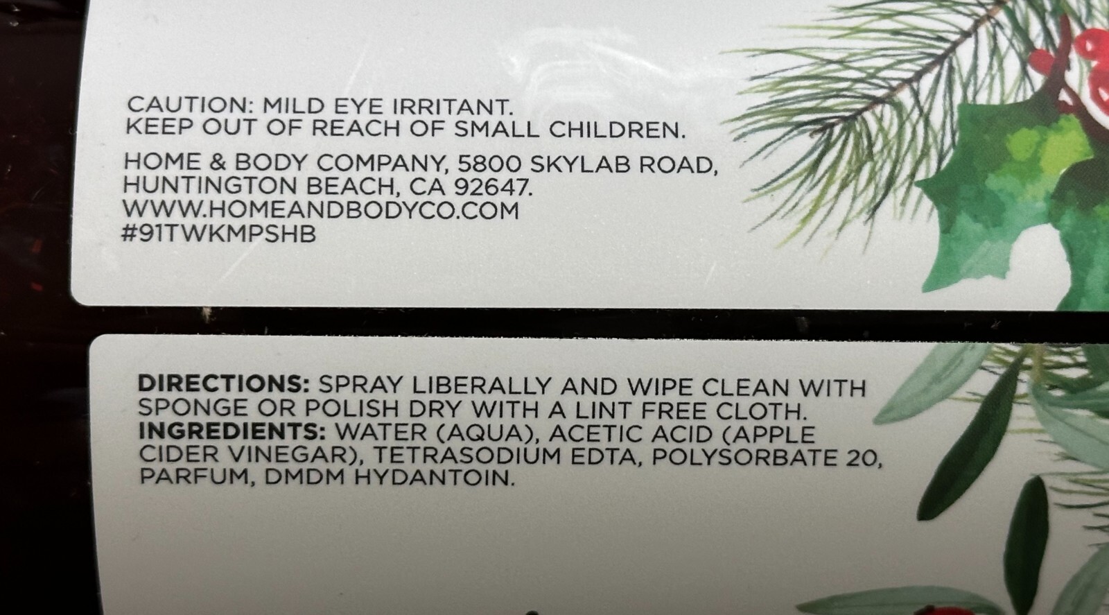 2-Pk THE WELL-KEPT COMPANY Kitchen Cleaner Refresher Odor Eliminator HOLLY BERRY
