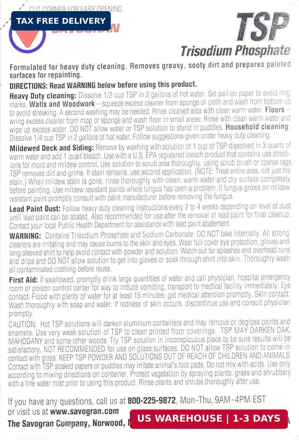 10621 Trisodium Phosphate (TSP) 1LB (16oz) (Pack of 2)