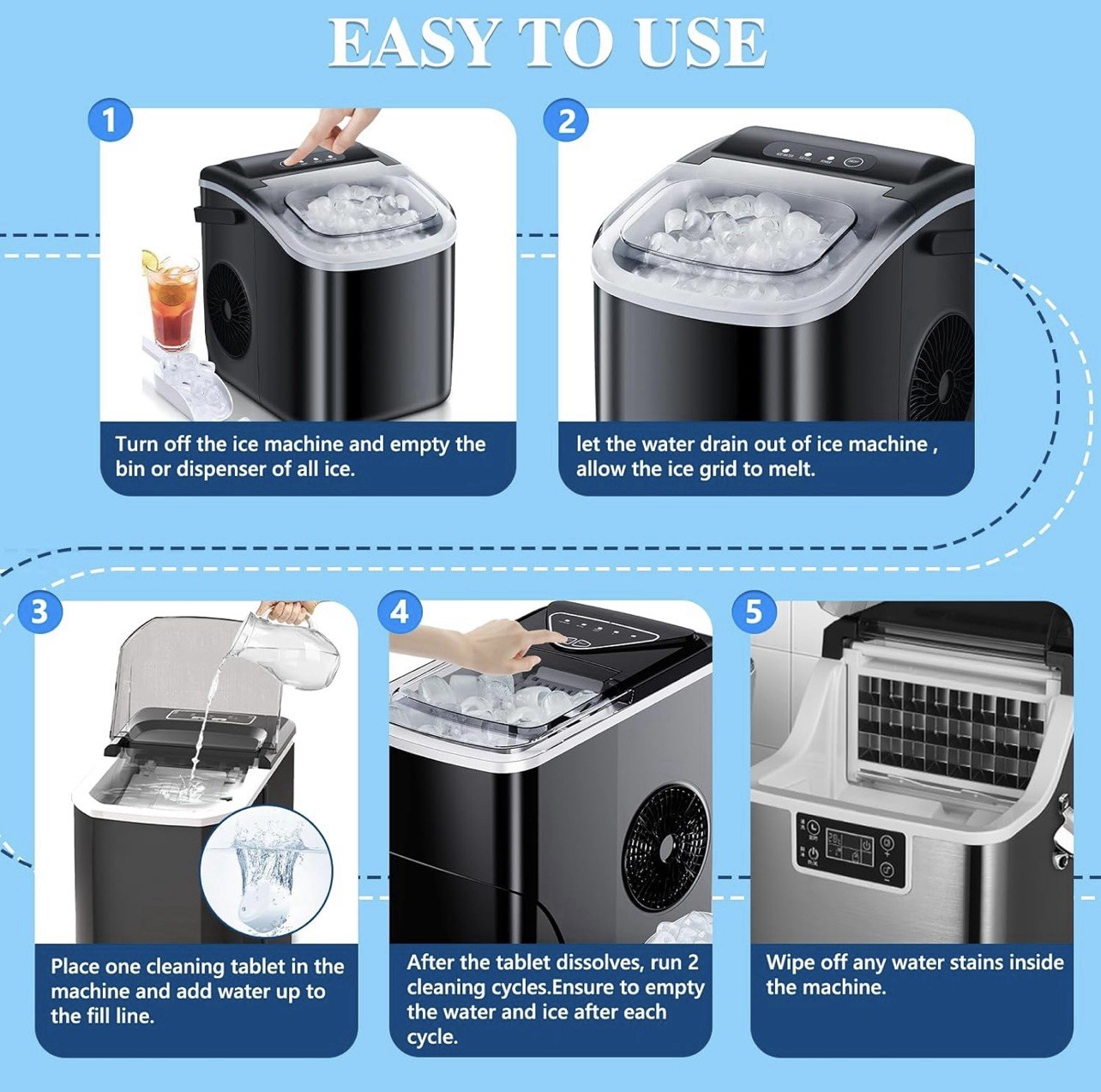 36TABLETS Ice Machine Cleaner Descaler Gentle Household Cleaning&Descaling Sheet