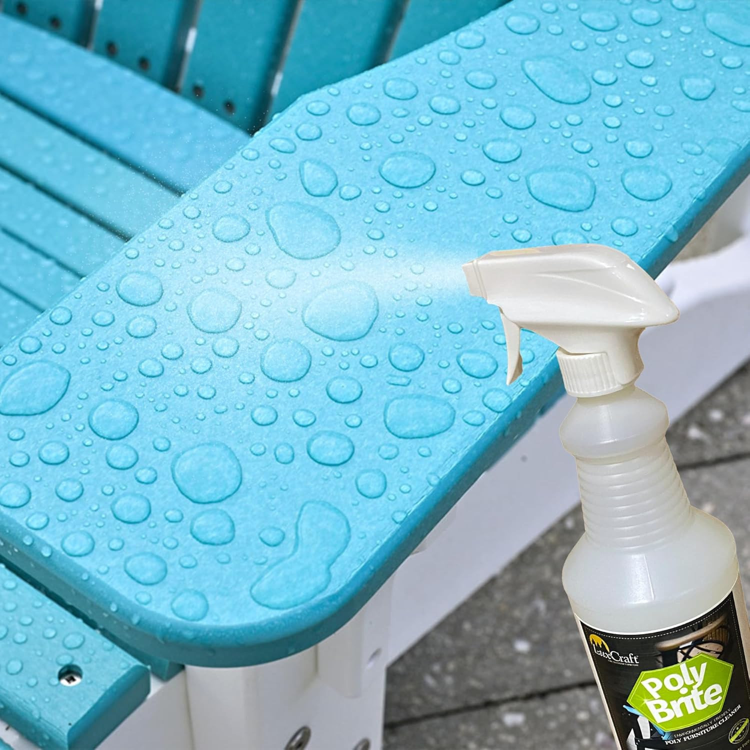 Poly Brite Cleaner for Poly Lumber Furniture – 32 Oz. Bottle, HDPE Furniture Cle