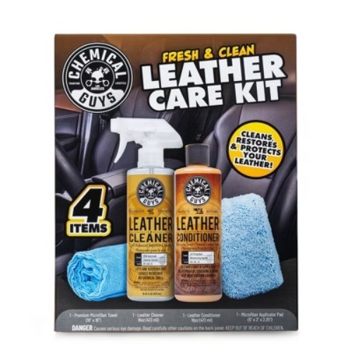 Chemical Guys Kit (4 Piece) Leather Kit: Automotive Leather Cleaner &