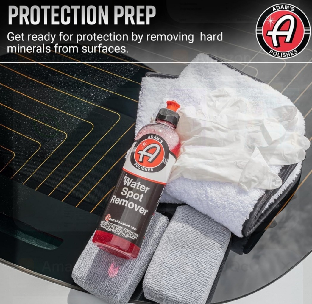 Adam’s Water Spot Remover – Hard Water Stain Remover for Glass, Shower Doors, Pa