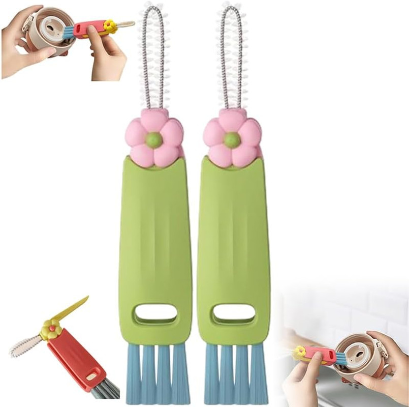 3 in 1 Cup Lid Cleaning Brush, 2025 Upgrade Cups Cleanings Brushs Portable Crevi