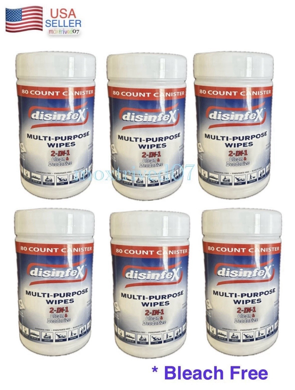 6 Multi Purpose Surface Cleaning Wipes Clean & Deodorize Bleach Free 480 Wipes