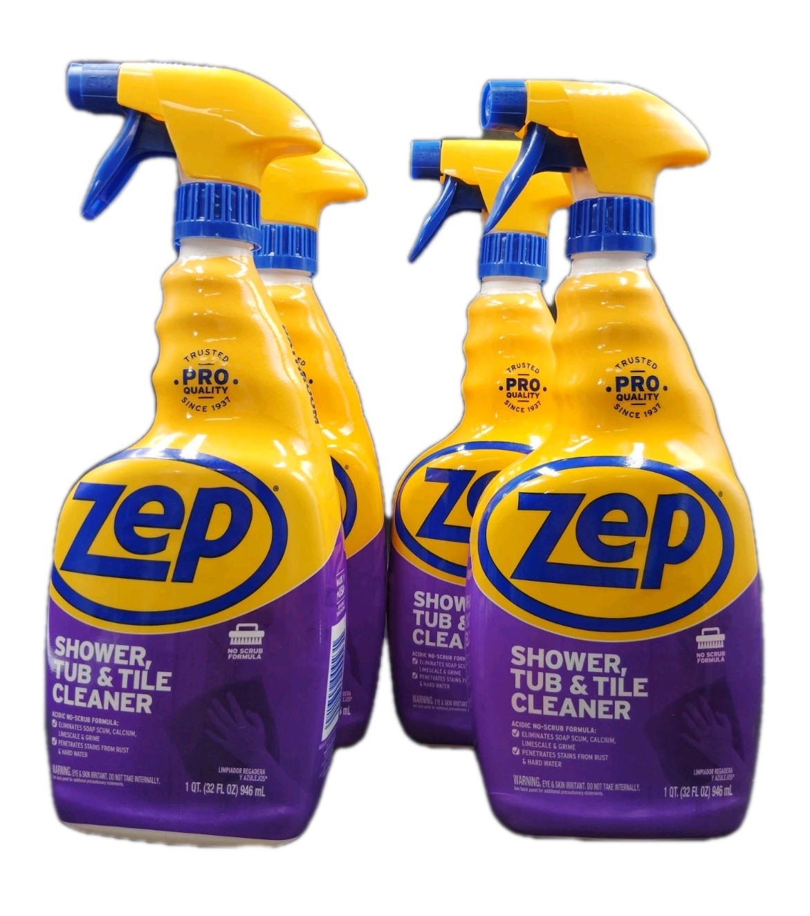 Zep Shower Tub and Tile Cleaner 32 oz ZUSTT32 (Case of 4) – No Scrub Pro Formula