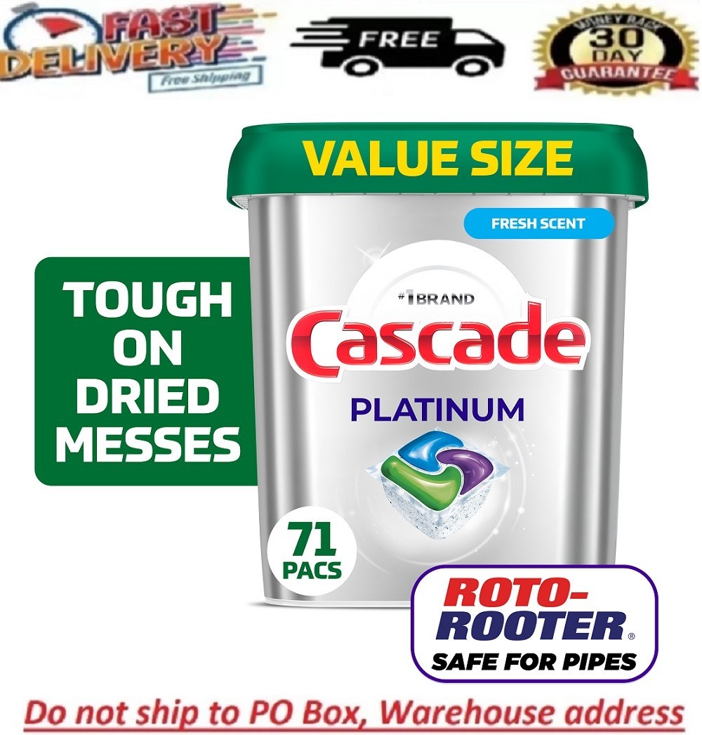 Cascade Platinum Dishwasher Pods, Dishwasher Detergent Soap Tabs, Fresh