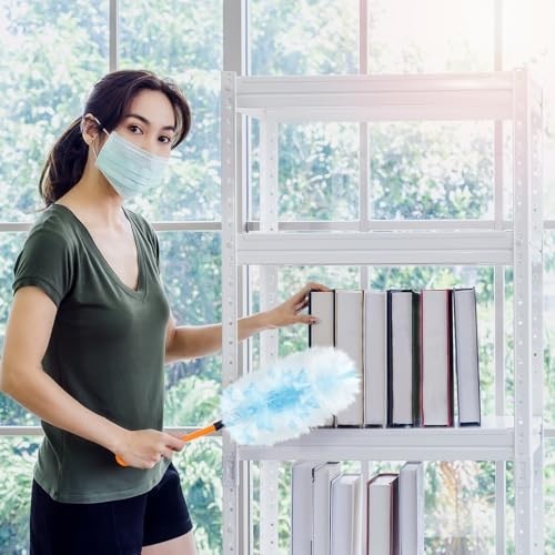 Vesici 300 Pcs Duster Refills with Handle, Heavy Duty Cleaning, Blue