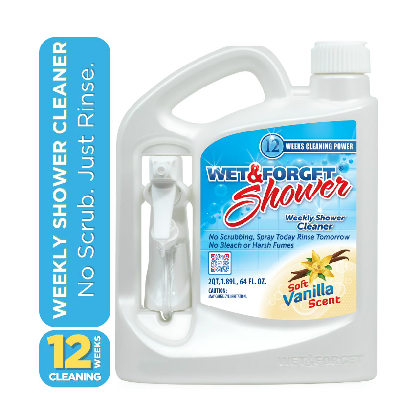Wet & Forget Shower Cleaner Requires No Scrubbing, Vanilla, 64 Ounce (Pack of 1)