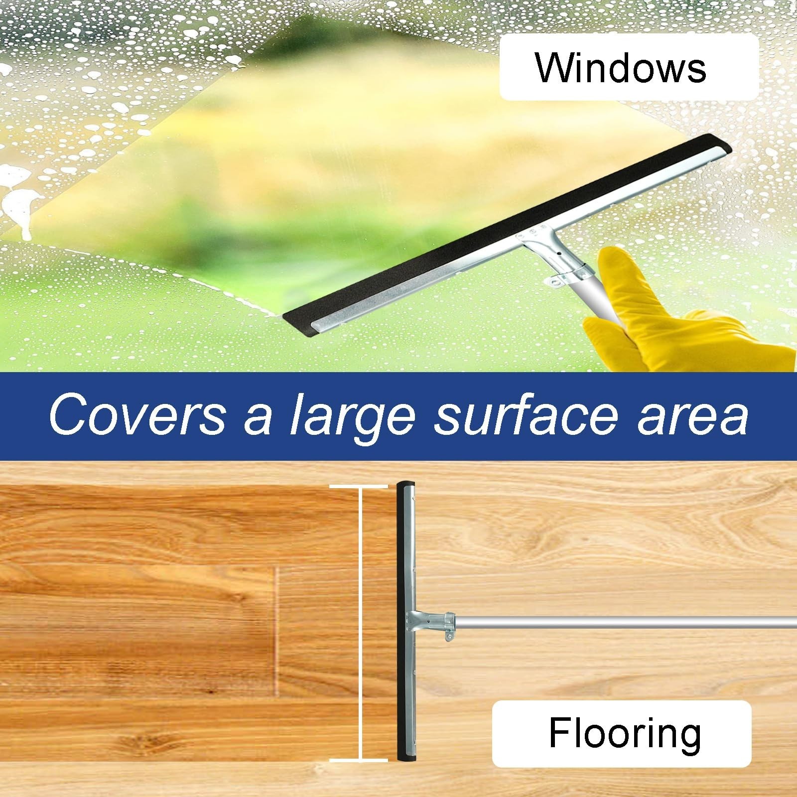 6pcs Heavy Duty 18″ Foam Floor Squeegee – Rubber Broom for Garage, Pool, Concret