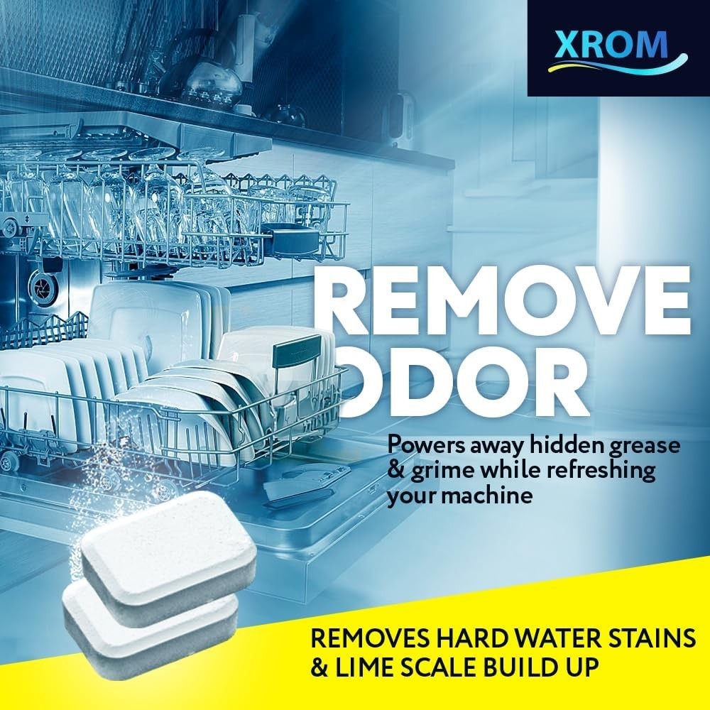 Lemon Scented Biodegradable Dishwasher Cleaner Tablets – 6 Count for Freshness