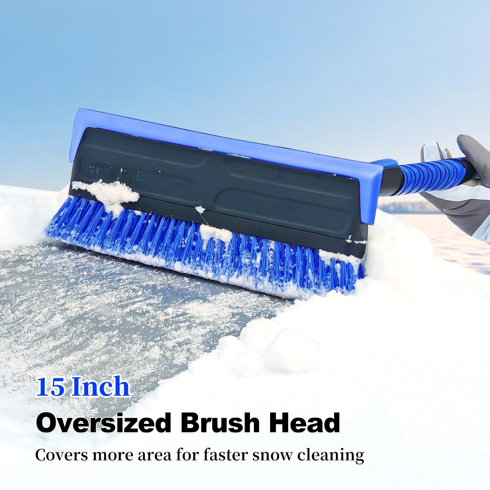 Heeya 56 Inch Truck Snow Brush And Ice Scraper Long Handle Heavy Duty Snow