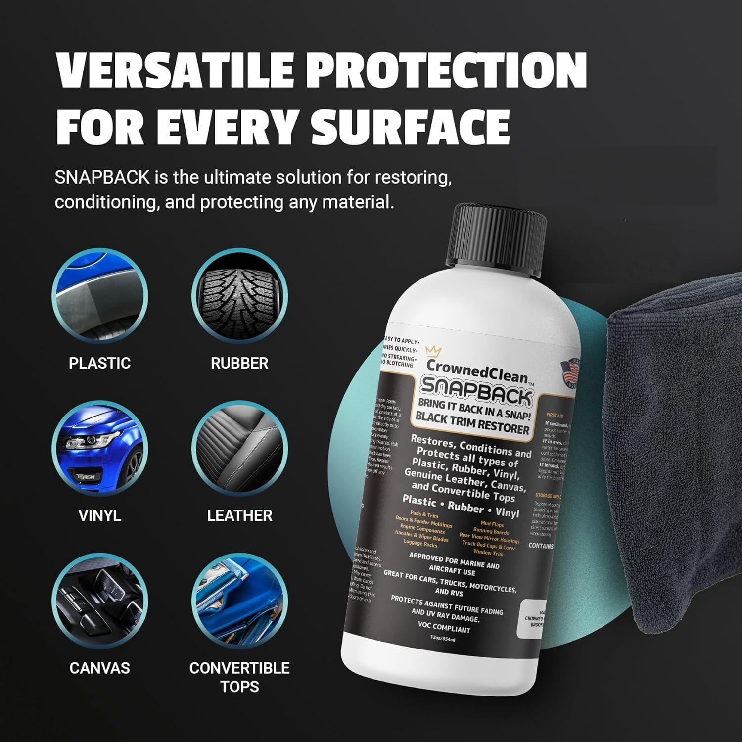 Solution Finish Black Plastic Vinyl Trim Restorer Use for Car Truck Detail 12 oz