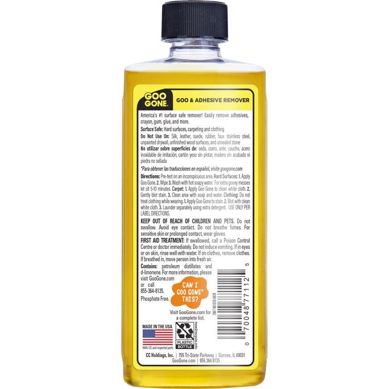 Goo Gone 2087 Liquid High Quality Surface Safe Adhesive Remover 8 oz.