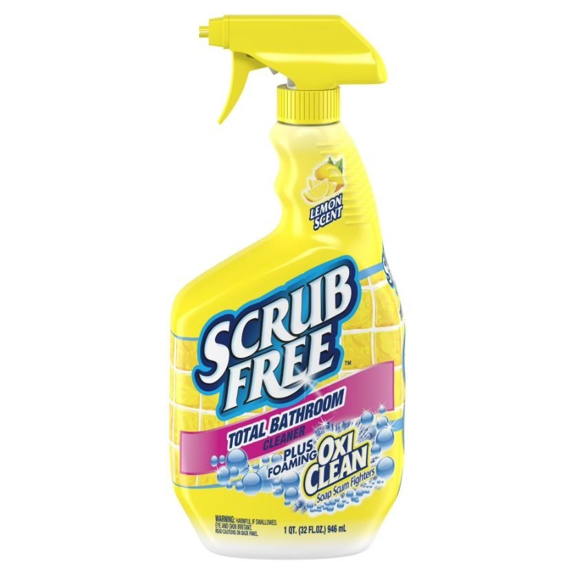 Scrub Free Total Bathroom Cleaner with OxiClean, Lemon Scent, 32 fl oz