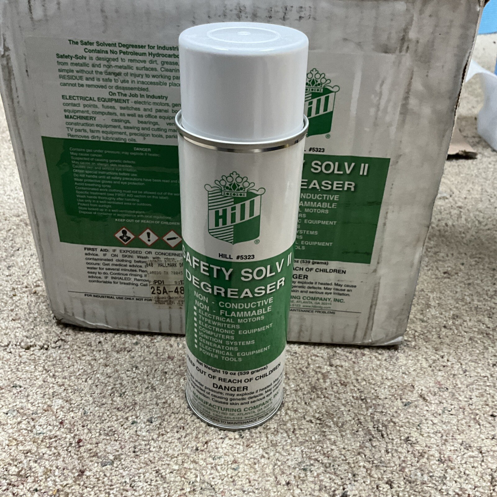 BOX OF 6 HILL #5323 SAFETY SOLV II DEGREASER (19 OZ CAN)
