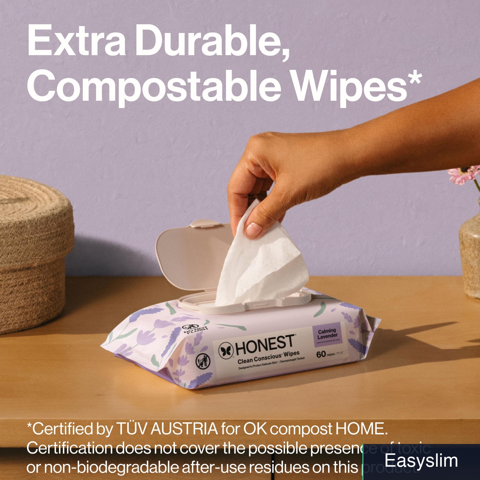 Plant-Based Cleansing Wipes, Lavender Scent, 240 Count, Extra Large