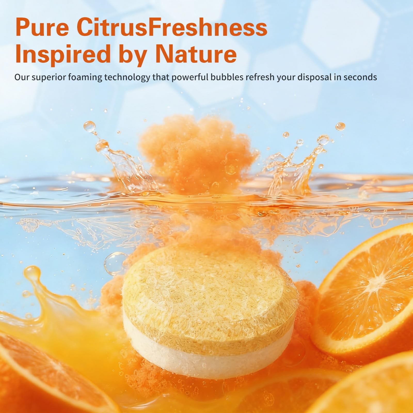 24 PCS Garbage Disposal Cleaner Tablet Deodorizer Citrus Sink Odor Eliminator