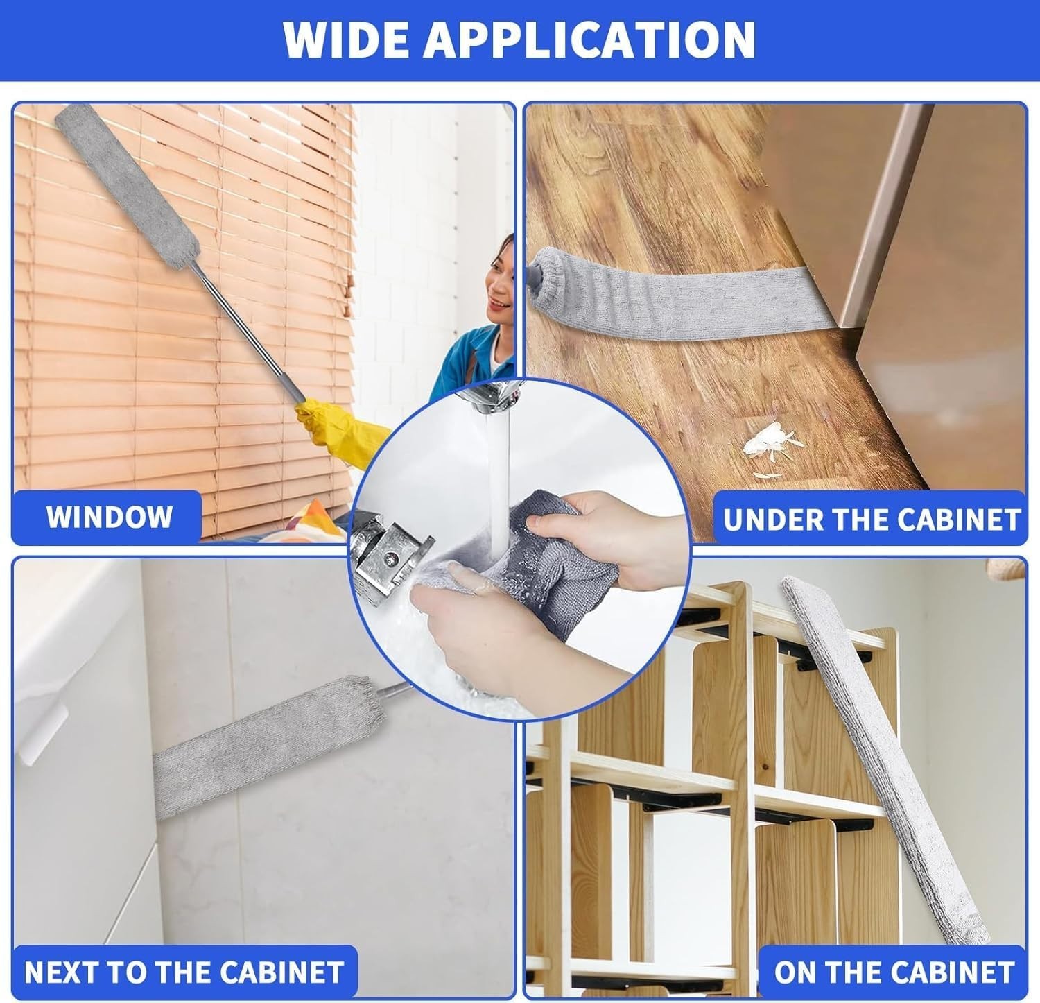 Retractable Gap Dust Cleaner, Extendable Gap Duster with 4 Microfiber Dusting…