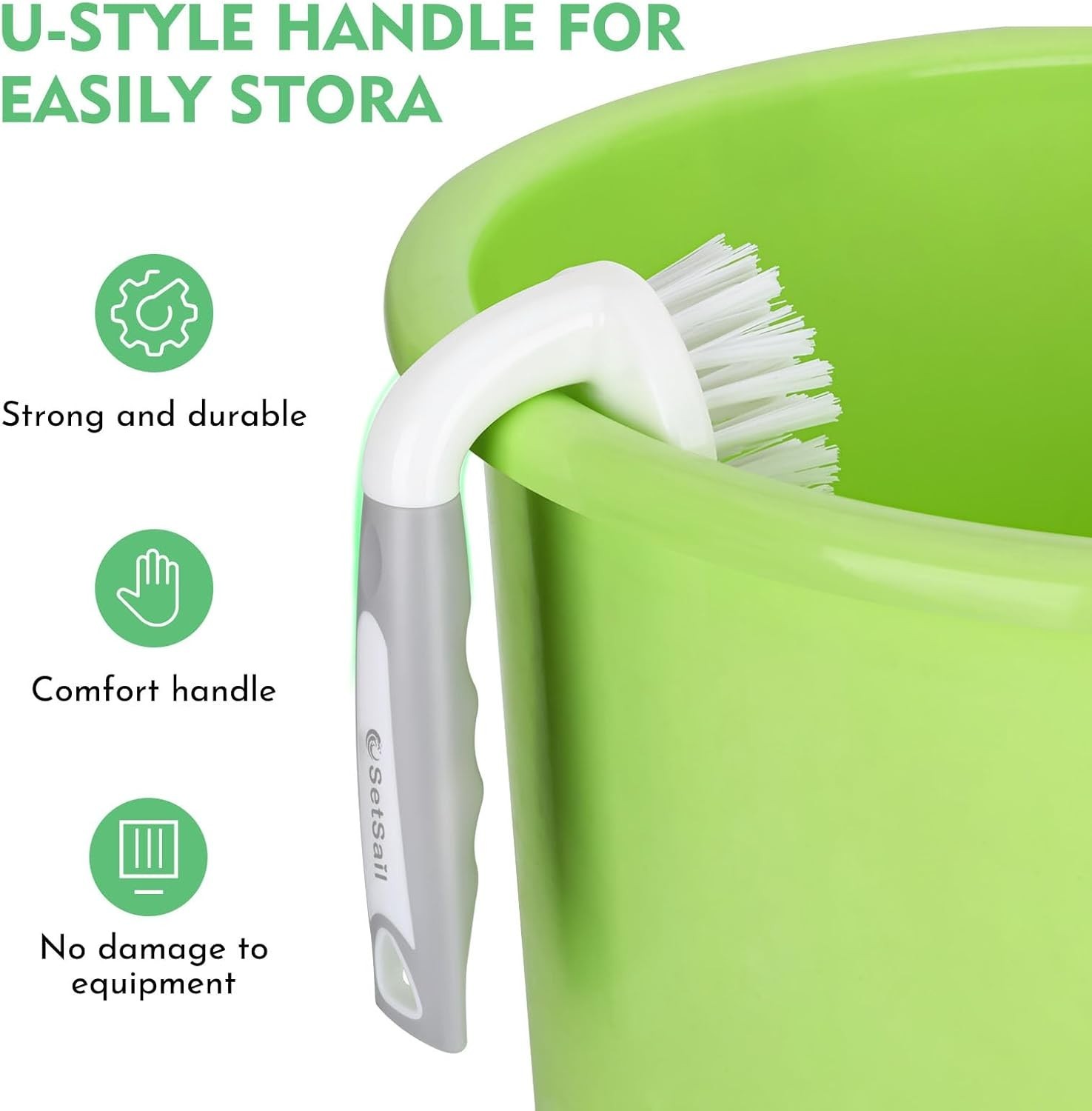 Scrub Brush, Heavy-Duty Scrub Brushes for Cleaning with Stiff Bristles Cleani…