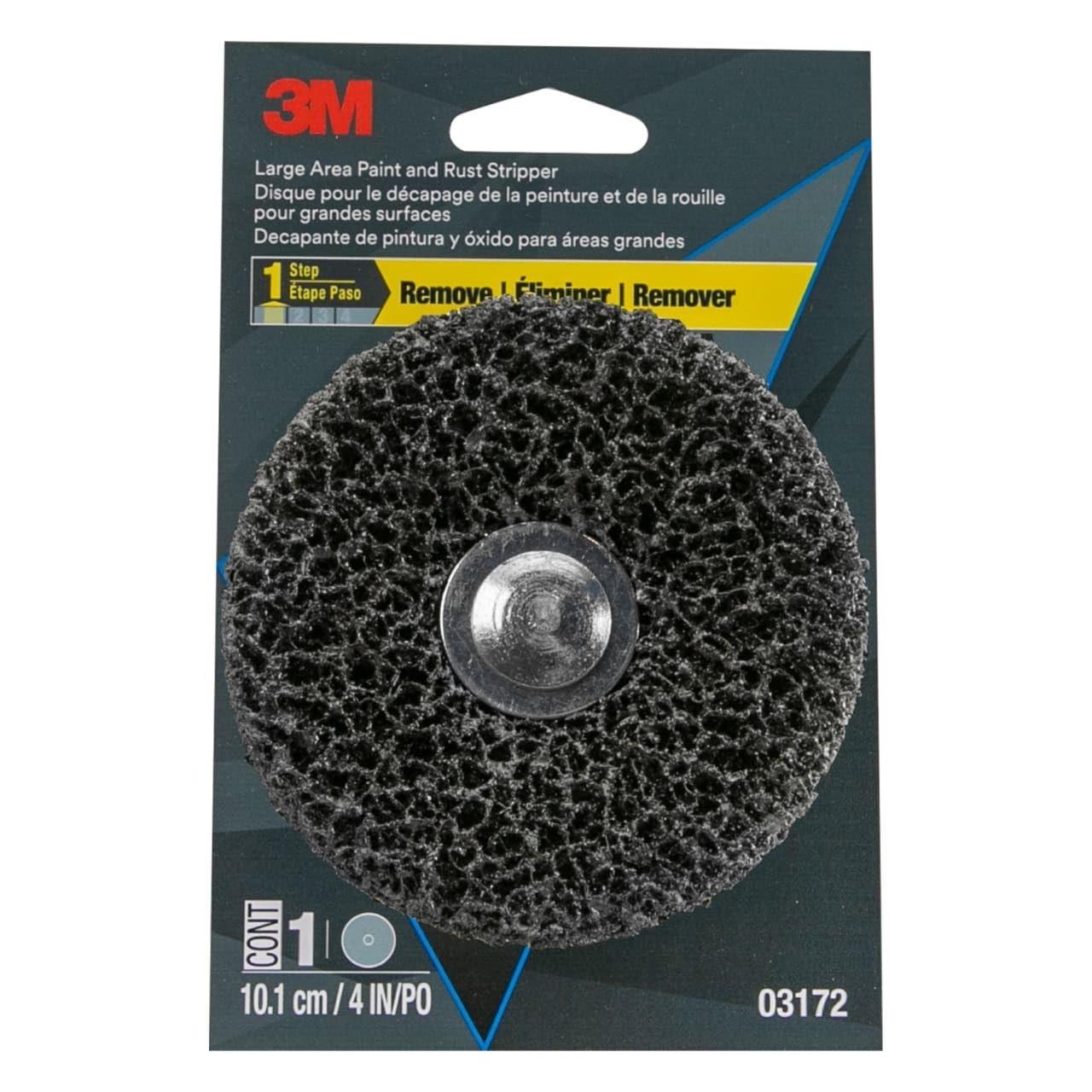 3M Large Area Paint and Rust Stripper, Step 1, 4 inches, Pack 4 inch, Black