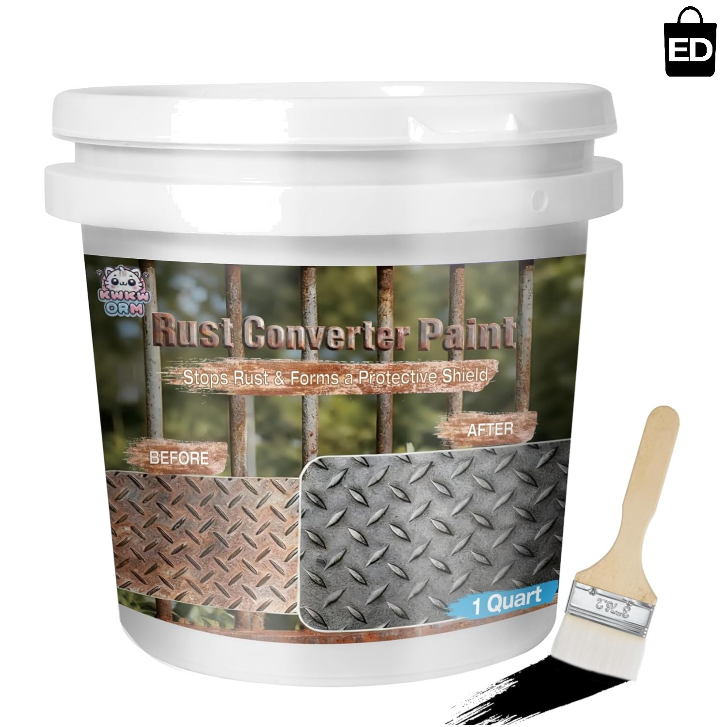 2-In-1 Rust Converter & Metal Primer, 35 Floz Automotive Rust Remover Paint for