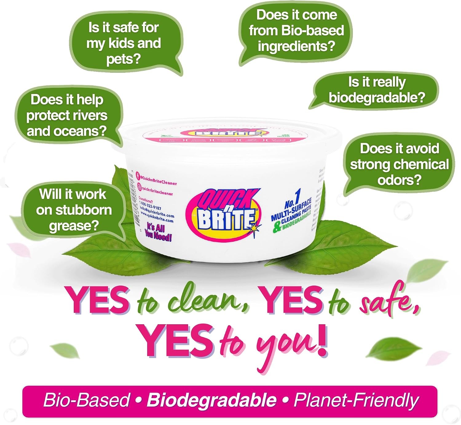Quick ‘n Brite All Purpose Cleaning Paste – Miracle Cleaner for Tough Stains,…