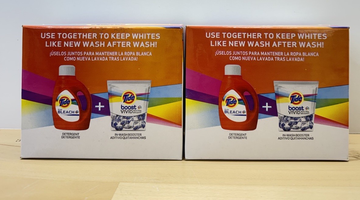 Tide Plus Bleach Acti-Lift Crystals Laundry Detergent Powder 21 oz Each Lot 2