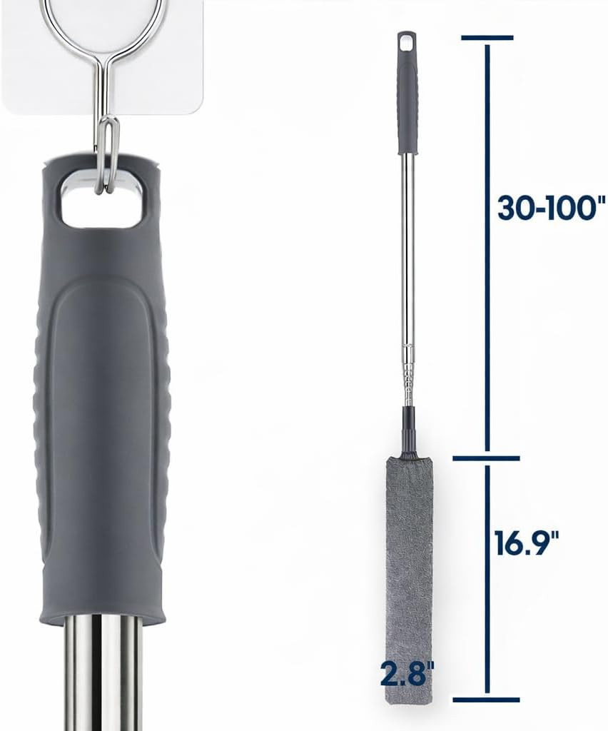 Retractable Gap Dust Cleaner with Extension Pole, Cleaning Tools with 3 Microfib