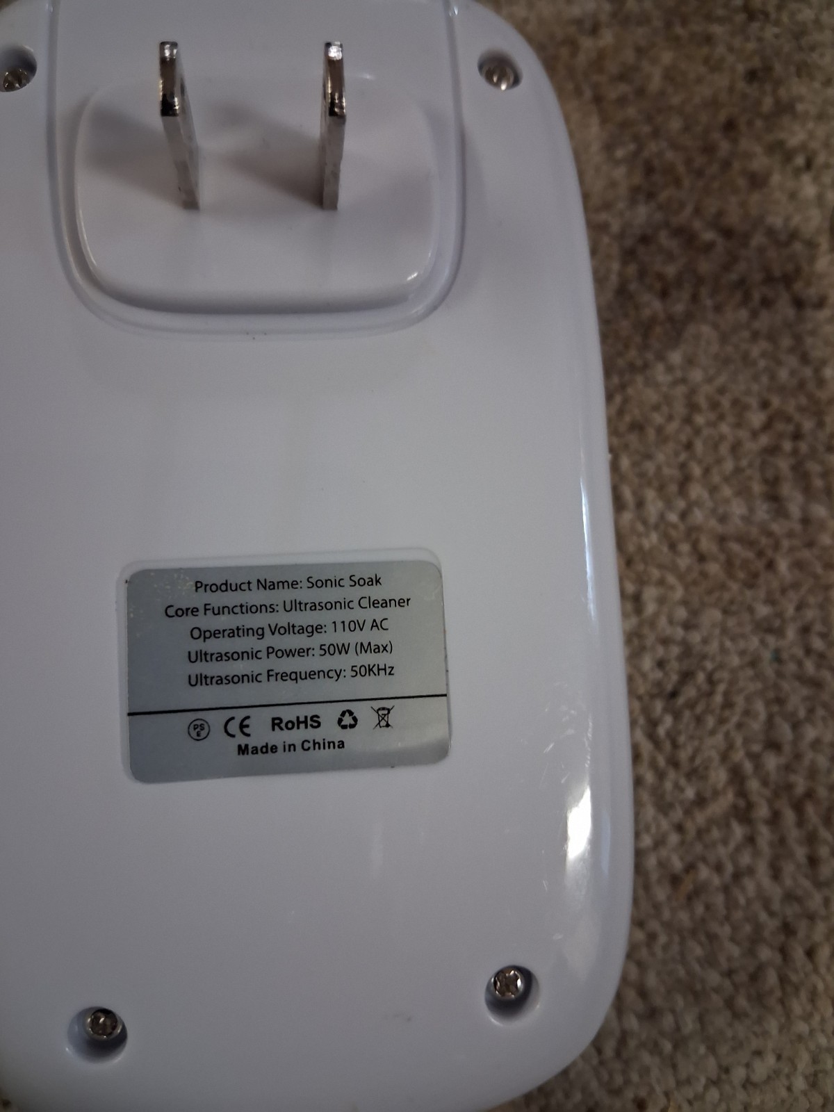 Sonic Soak Ultrasonic Cleaning Tool Portable Washer 110V