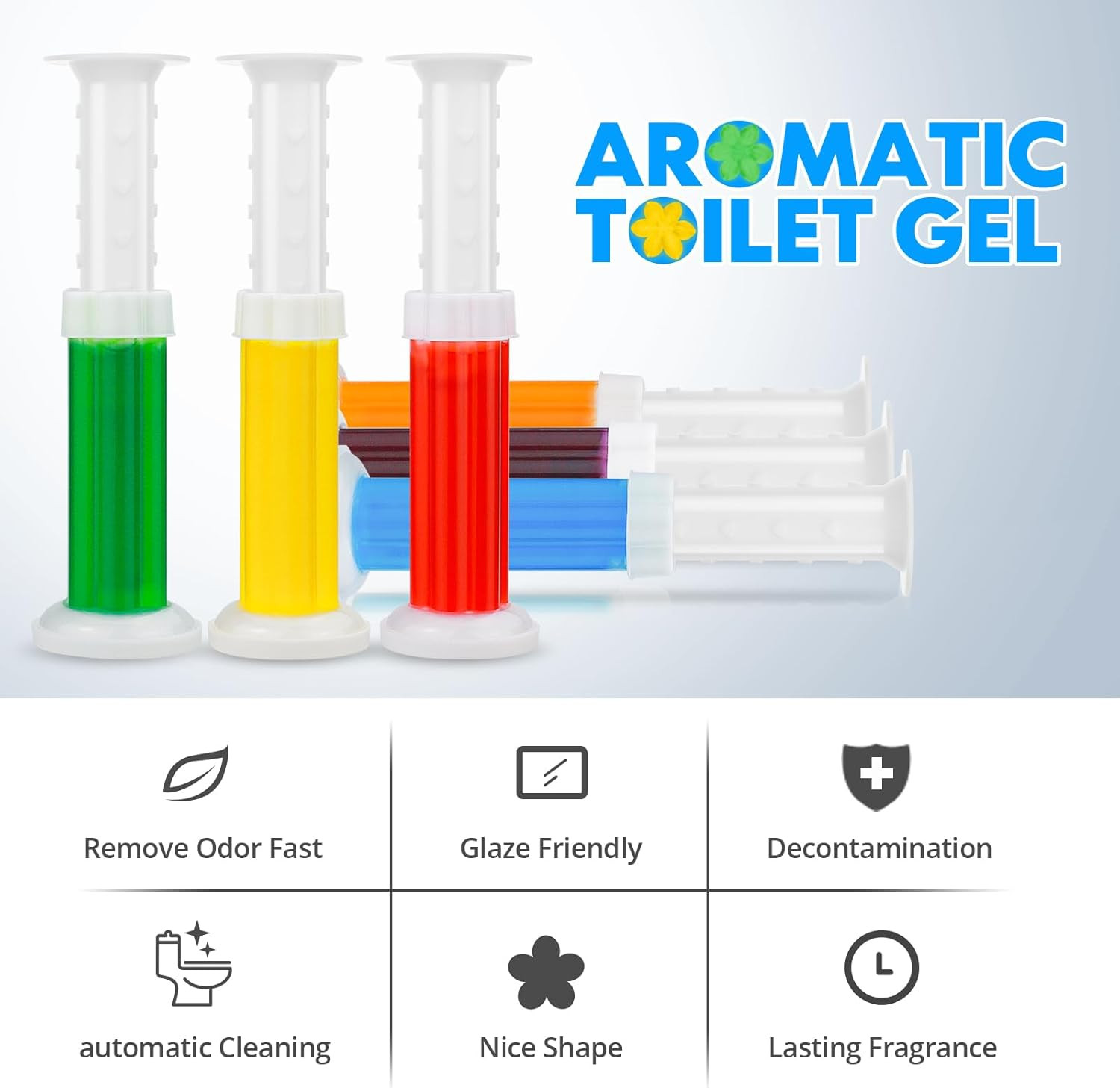 84 Flower Toilet Gel Stamps, Assorted Scents, Long Lasting Automatic Deodorizer,
